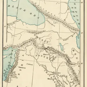 Color Print of Ancient Mesopotamia Map Color Print of Ancient Mesopotamia Map