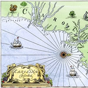 Carolina coast map, 1600s