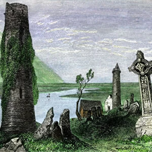 Clonmacnoise, Ireland, site of an early Christian abbey