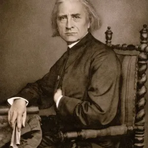 Print of Franz Liszt in Photogravure Format Print of Franz Liszt in Photogravure Format