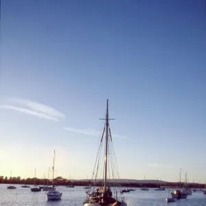 The late John Corello moors his boat ( Spray ) at Dell Quay, Chichester Harbour