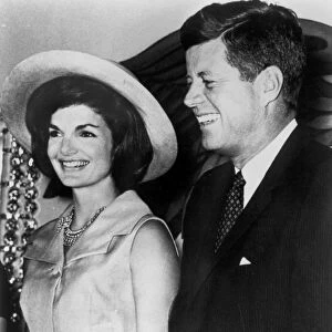 35th President of the United States. With his wife Jacqueline Bouvier Kennedy (1929-1994)