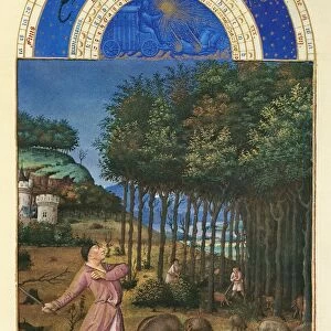 The acorn harvest in November. Illumination from the 15th century manuscript of the Tres Riches Heures of Jean, Duke of Berry