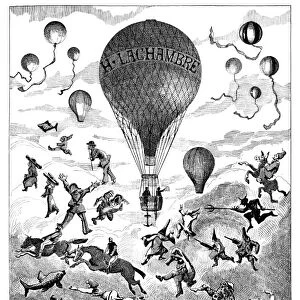 AD: BALLOONS, c1880. Advertisement for Henri Lachambres balloon manufacturing business in Paris