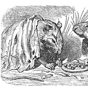 AESOP: TOWN MOUSE. The Town Mouse and the Country Mouse. Wood engraving, 19th century