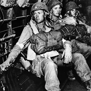 American paratroopers before a jump during World War II, c1943