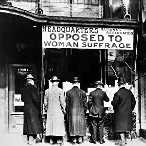 ANTI-SUFFRAGE ASSOCIATION. Headquarters of the National Anti-Suffrage Association at Washignton, D. C. Photograph, c1910