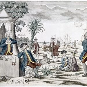 ARMED NEUTRALITY, 1780. Lord North and King George the Third, left, in despair