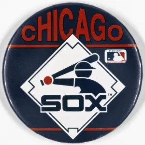 Late-20th Century Chicago White Sox Baseball Button Print Late-20th Century Chicago White Sox Baseball Button Print