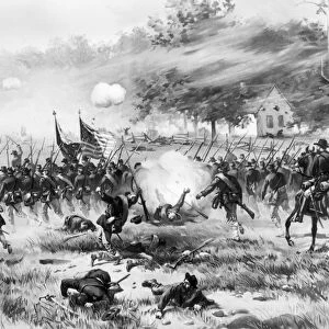 BATTLE OF ANTIETAM, 1862. The Battle of Antietam, 17 September 1862. Lithograph