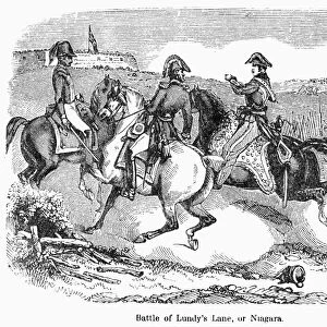 BATTLE OF LUNDYs LANE. The Battle of Lundys Lane, Ontario, Canada, on 25 July 1814. Engraving, 19th century