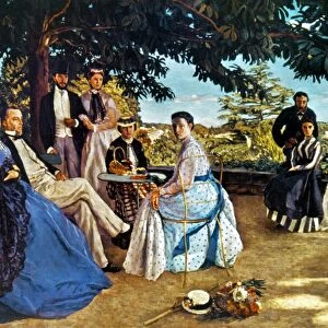 BAZILLE: FAMILY, 1864. Family Reunion. Oil on canvas by Frederic Bazille, 1864