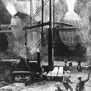 BESSEMER STEEL, 1886. Making Bessemer steel at Pittsburgh, Pennsylvania. Wood engraving, 1886