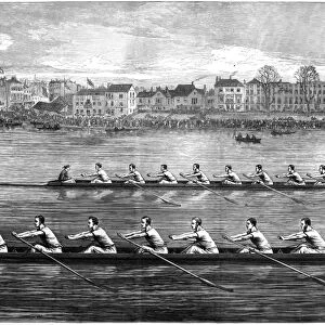 BOAT RACE, 1873. The Oxford and Cambridge Boat Race - Ready to start