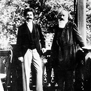 BRAHMS & STRAUSS, 1894. Johannes Brahms (right), German composer and pianist