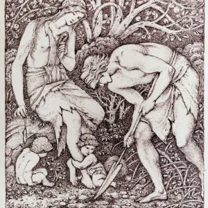 BURNE-JONES: ADAM & EVE. When Adam delved and Eve span