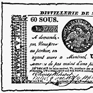 CANADIAN CURRENCY, 1837. Rebellion scrip issued under the name Distillery of St