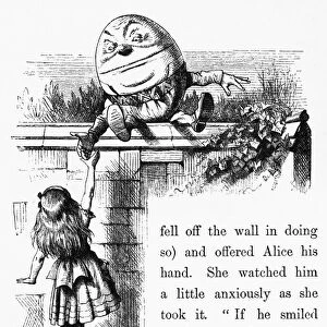 CARROLL: LOOKING GLASS. Humpty Dumpty offers Alice his hand