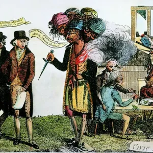 Print of the Cinque-Tetes or Paris Monster Cartoon, 1798 Print of the Cinque-Tetes or Paris Monster Cartoon, 1798