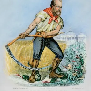Print of James Garfield on a 1880 Presidential Campaign Lithograph Print of James Garfield on a 1880 Presidential Campaign Lithograph