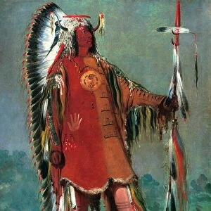 CATLIN: MANDAN CHIEF, 1832. Mah-to-toh-pa, or Four Bears, chief of the Missouri River Mandans