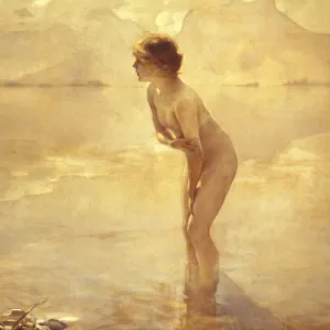 CHABAS: SEPTEMBER MORN. Oil on canvas by Paul Chabas, 20th century