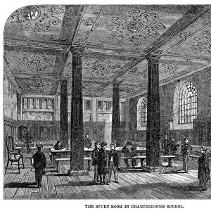 CHARTERHOUSE SCHOOL, 1862. The study room of the Charterhouse boarding school in Surrey, England