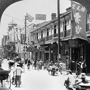 CHINA: SHANGHAI, 1931. A busy street on Foochow Road, known as the The Picadilly of China