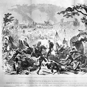 CIVIL WAR: BULL RUN, 1861. The First Battle of Bull Run, 21 July 1861. Wood engraving, American, 1861