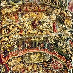 DANTE: DIVINE COMEDY. Frontispiece of Dantes Divine Comedy, showing Dante (in