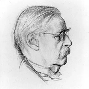 EDMUND GOSSE (1849-1928). English poet and man of letters. Drawing by W. Rothenstein