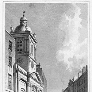 ENGLAND: LONDON, c1830. St. Peter Le Poor, Broad Street. Line engraving, c1830