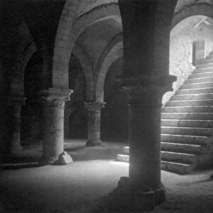 EVANS: CRYPTS, 1910. Ancient crypt cellars in Provins, France. Platinum print, Frederick Evans