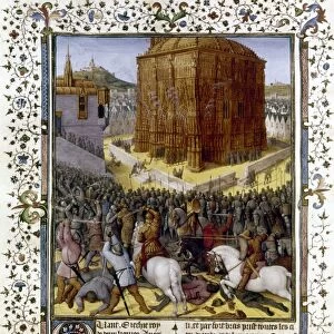 FALL OF JERUSALEM. Troops under Babylonian emperor Nebuchadnezzar II seizing the