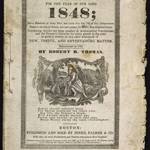FARMERs ALMANACK, 1848. Front cover of The (Old) Farmers Almanack for the year 1848