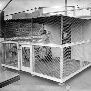 FLOATING HOSPITAL, c1910. The isolation ward on the hurricane deck of the Helen C