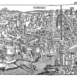 FLORENCE, ITALY, 1493. Woodcut, German, 1493