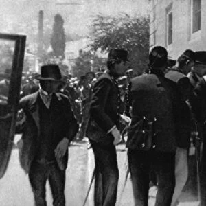 FRANZ FERDINAND ASSASSIN. The arrest of Gavrilo Princip after the assassination