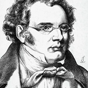 FRANZ SCHUBERT (1797-1828). Austrian composer. Wood engraving, German, 19th century