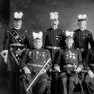 FREEMASON: KNIGHTS TEMPLAR. Members of the Knights Templar Masonic Order. Photograph