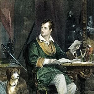 GEORGE GORDON BYRON (1788-1824). Sixth Baron Byron. English poet. Steel engraving, American, 1867, after a painting by Alonzo Chappel
