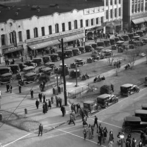 GEORGIA: MAIN STREET, 1936. Aerial view of Main Street, Macon, Georgia