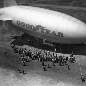 GOODYEAR BLIMP. Early 20th century photograph