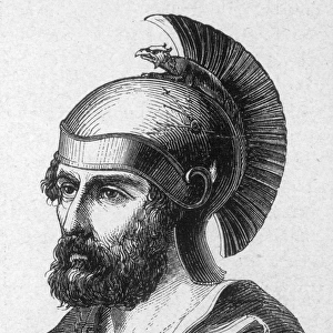 HAMILCAR BARCA (270?-229 or 228 B. C. ). Carthaginian general. Wood engraving, German, 19th century
