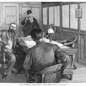 Wood engraving print of Henry Clay Frick Wood engraving print of Henry Clay Frick