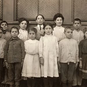 HINE: IMMIGRANT CHILDREN. A group of immigrant children at the Washington School in Boston