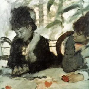 Print of EDGAR DEGAS: AU CAFE, Oil on Canvas