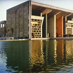 INDIA: SUPREME COURT. Supreme Court Building at Chandigarh, Punjab, India, designed by Le Corbusier, the assumed name of Charles-ÔÇÜÔÇ░douard Jeanneret-Gris, and built 1952-56