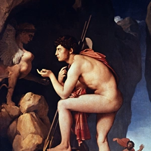 INGRES: OEDIPUS. Oedipus and the Sphinx by J. A. D. Ingres. Oil on canvas, 1808