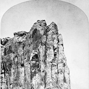 INSCRIPTION ROCK, 1873. Inscription Rock in western New Mexico, photographed during